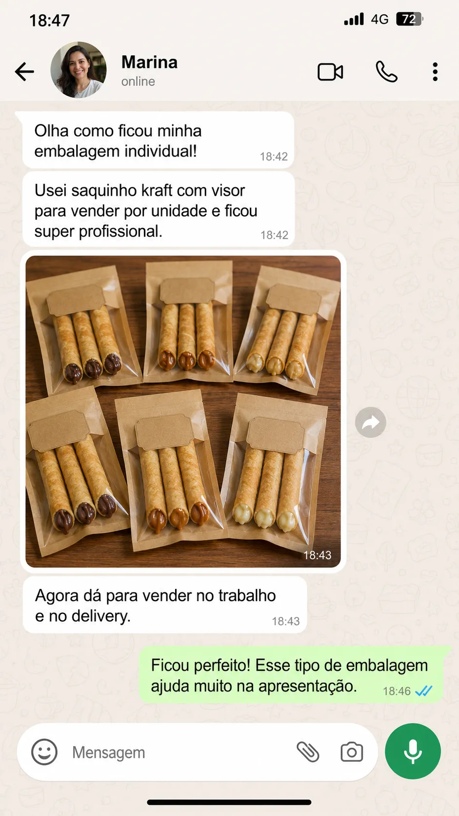 Print de conversa Marina